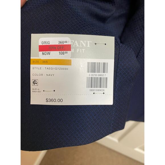 Men Jacket Alfani Navy Slim Fit 36S - Picture 5 of 6